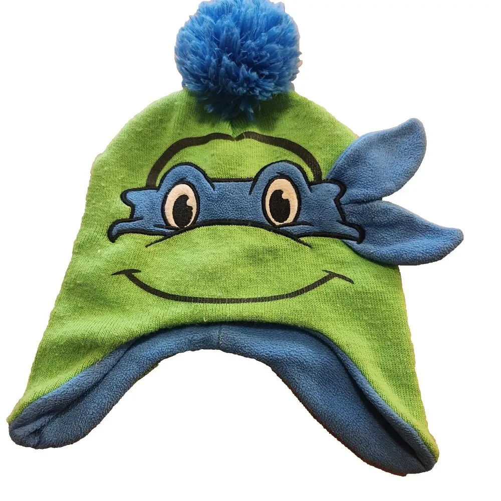 Nickelodeon Ninja Turtle Leonardo Stocking Cap Toddler 2T-5T Green Vintage Hat